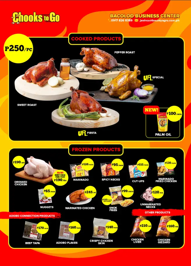 Chooks To Go Philippines Menu