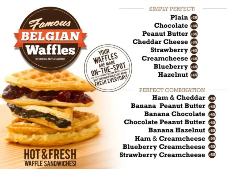 Famous Belgian Waffles Menu