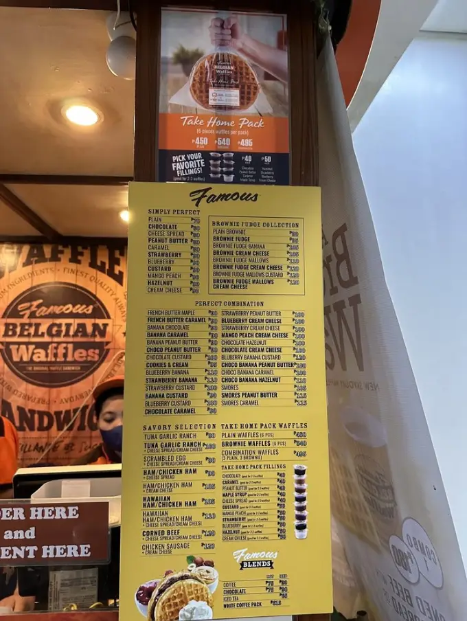 Famous Belgian Waffles Philippines Menu