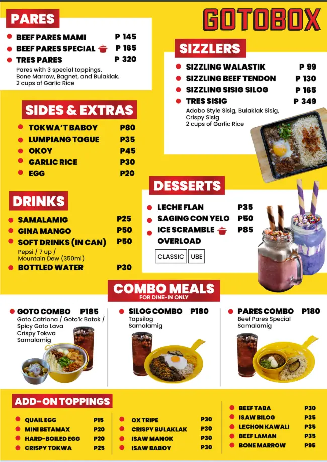Gotobox Menu