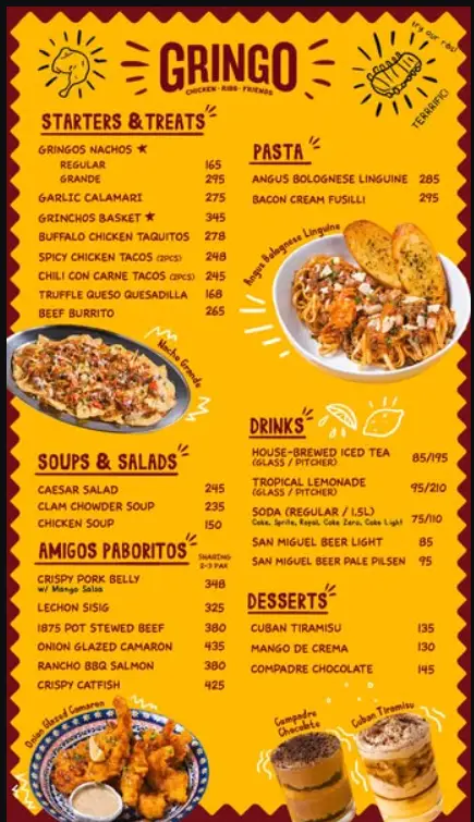 Gringo Philippines Menu