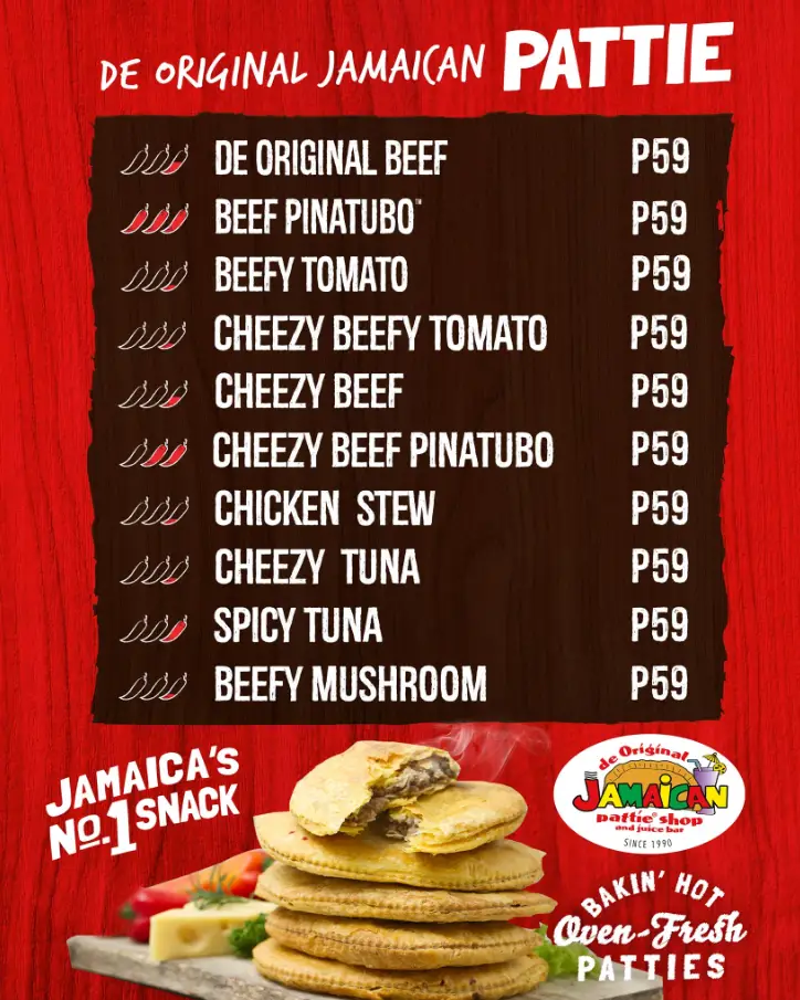 Jamaican Patties Philippines Menu