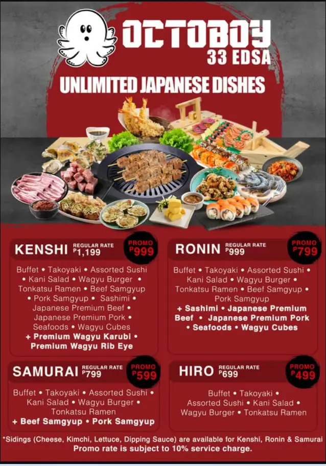 Octoboy Philippines Menu