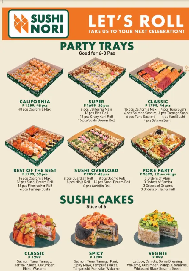 Sushi Nori Philippines Menu