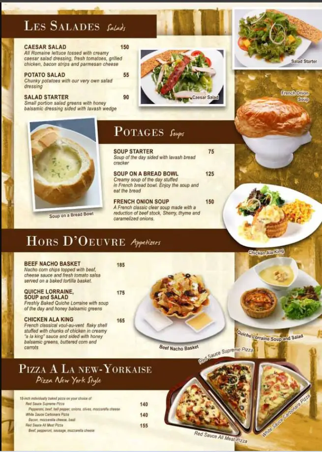 The French Baker Philippines Menu
