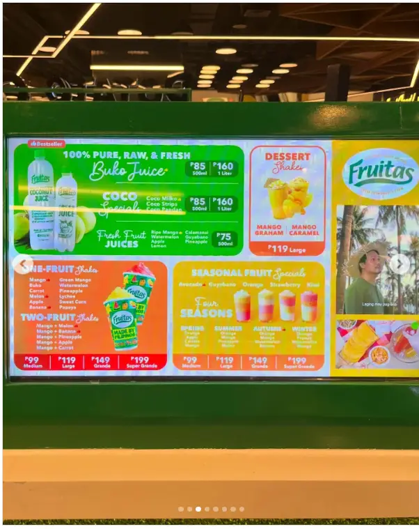 Fruitas Menu